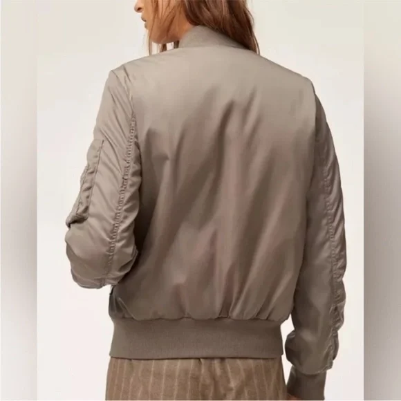 Babaton Aritzia Taupe Bomber Jacket - Picture 3 of 7